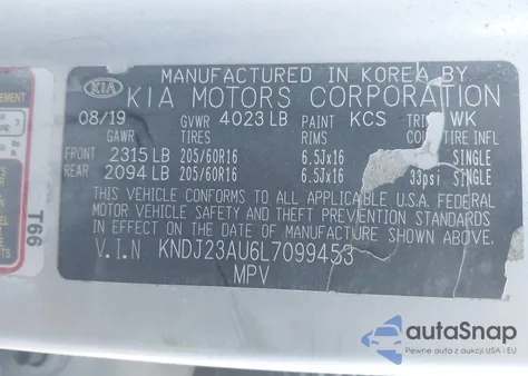 2020 Kia Soul Lx from USA, damaged, VIN KNDJ23AU6L7099453